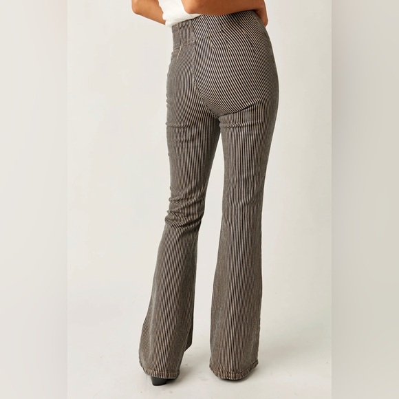 Free People Jayde Railroad Flare Jeans Train Car Stripe High Rise Size 25 New - Picture 5 of 10